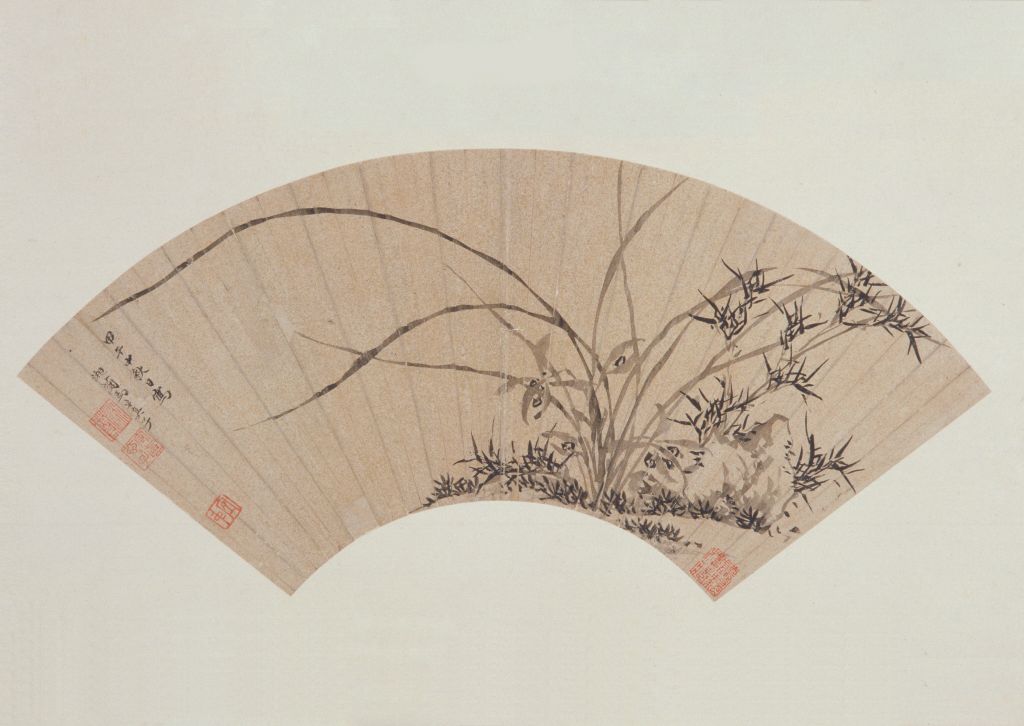 图片[1]-Fan page of Ma Shouzhen Lan’s bamboo and stone picture-China Archive